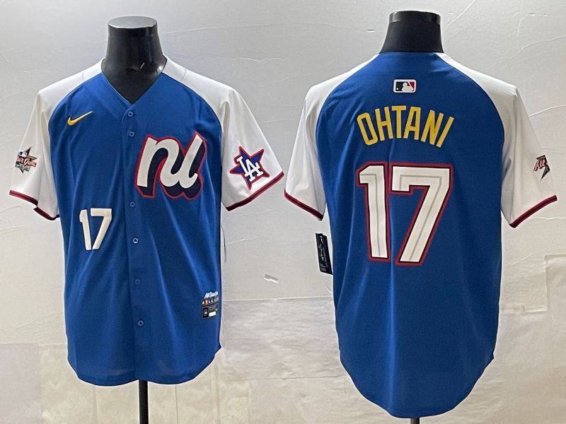 Men 2025 Los Angeles Dodgers 17 Ohtani Blue All star Nike MLB Jersey style 002